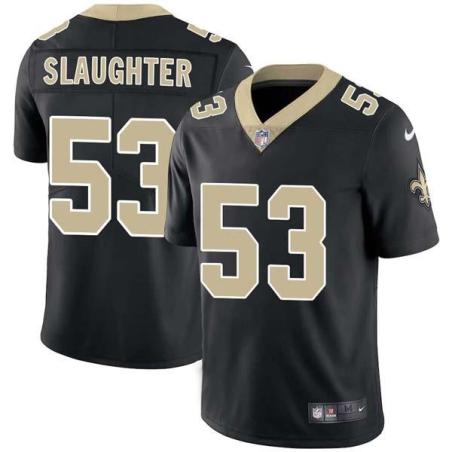Black T.J. Slaughter Saints #53 Stitched American Football Jersey Custom Sewn-on Patches Mens Womens Youth