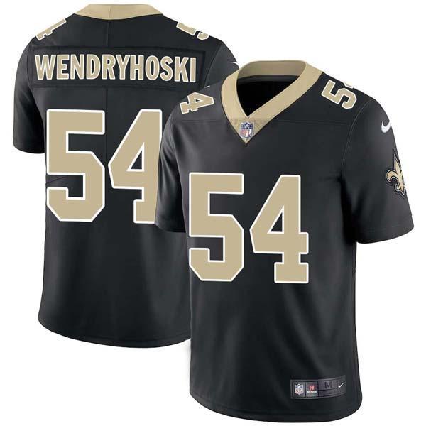 Black Joe Wendryhoski Saints #54 Stitched American Football Jersey Custom Sewn-on Patches Mens Womens Youth