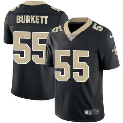 Black Jackie Burkett Saints #55 Stitched American Football Jersey Custom Sewn-on Patches Mens Womens Youth