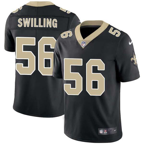 Black Pat Swilling Saints #56 Stitched American Football Jersey Custom Sewn-on Patches Mens Womens Youth