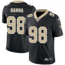 Black Jim Hanna Saints #98 Stitched American Football Jersey Custom Sewn-on Patches Mens Womens Youth