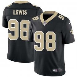 Black Reggie Lewis Saints #98 Stitched American Football Jersey Custom Sewn-on Patches Mens Womens Youth