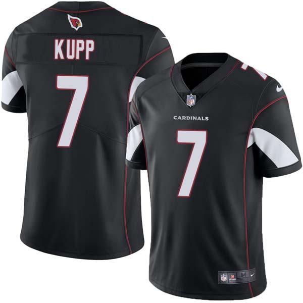 Black Craig Kupp Cardinals #7 Stitched American Football Jersey Custom Sewn-on Patches Mens Womens Youth