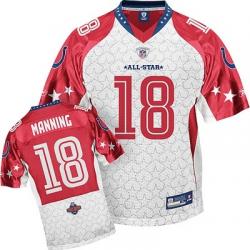 Peyton Manning Indianapolis Football Jersey - Indianapolis #18 Football Jersey(white 2010 pro bowl)