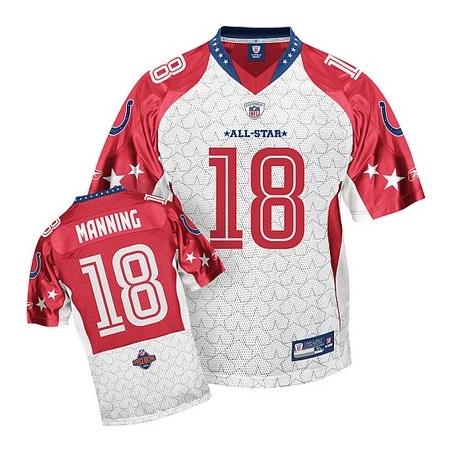 Peyton Manning Indianapolis Football Jersey - Indianapolis #18 Football Jersey(white 2010 pro bowl)