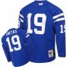 Johnny Unitas Indianapolis Football Jersey - Indianapolis #19 Football Jersey(Blue Throwback long sleeves)