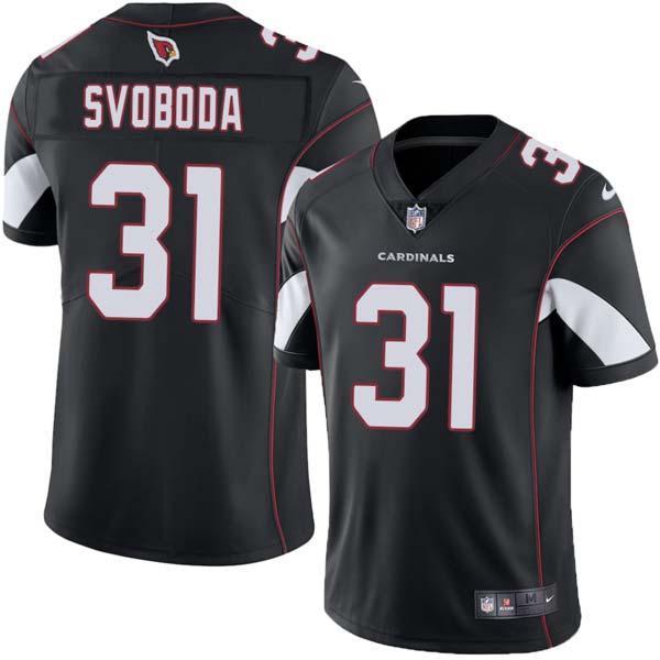Black Bill Svoboda Cardinals #31 Stitched American Football Jersey Custom Sewn-on Patches Mens Womens Youth