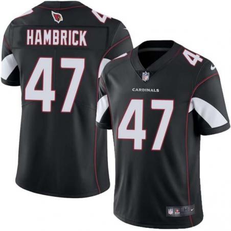 Black Troy Hambrick Cardinals #47 Stitched American Football Jersey Custom Sewn-on Patches Mens Womens Youth