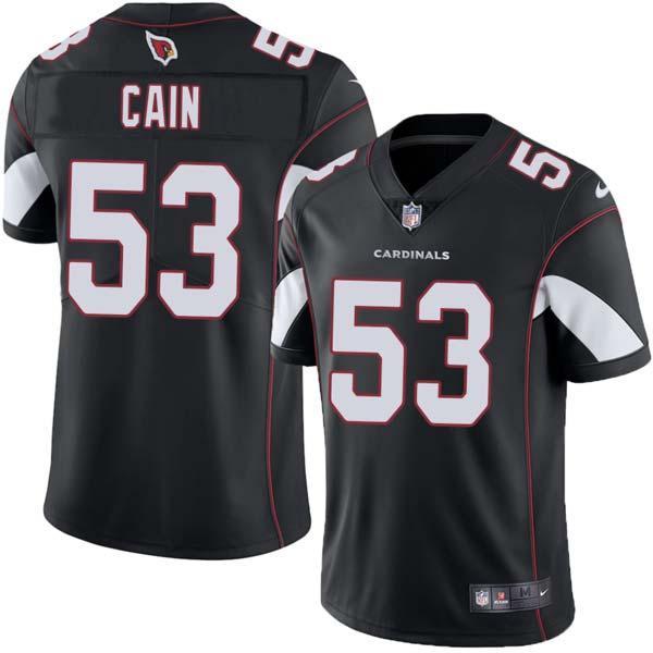 Black Jim Cain Cardinals #53 Stitched American Football Jersey Custom Sewn-on Patches Mens Womens Youth