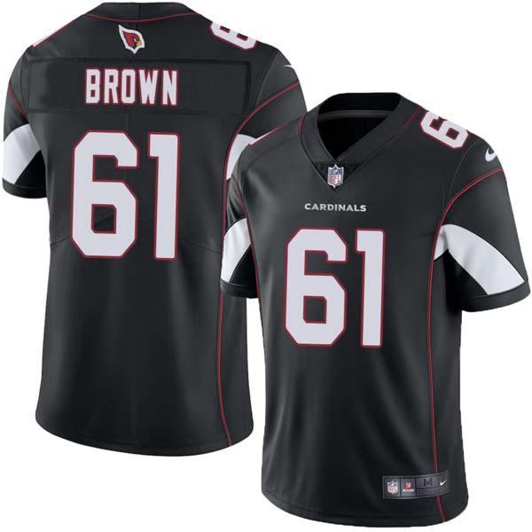 Black Chuck Brown Cardinals #61 Stitched American Football Jersey Custom Sewn-on Patches Mens Womens Youth