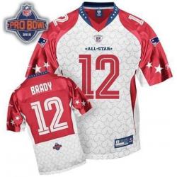 Tom Brady New England Football Jersey - New England #12 Football Jersey(White Pro bowl)