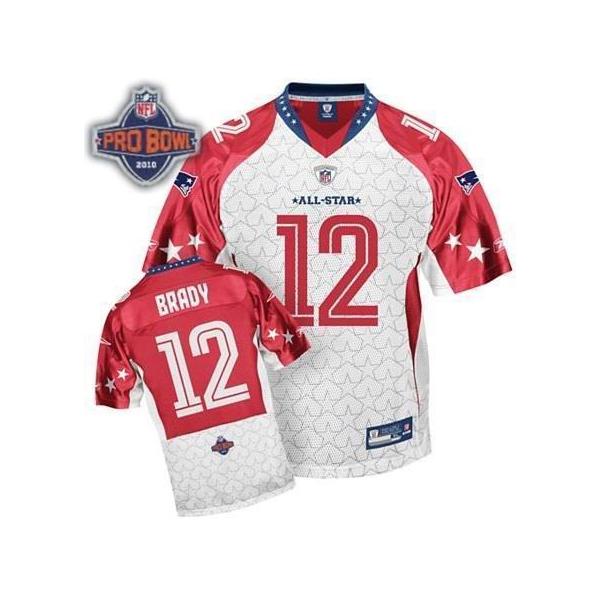 Tom Brady New England Football Jersey - New England #12 Football Jersey(White Pro bowl)