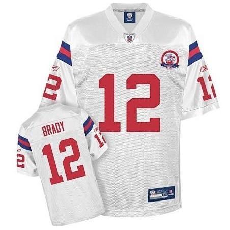 Tom Brady New England Football Jersey - New England #12 Football Jersey(White 50th)