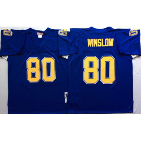 Kellen Winslow San Diego Football Jersey - San Diego #80 Football Jersey(Navy Throwback)