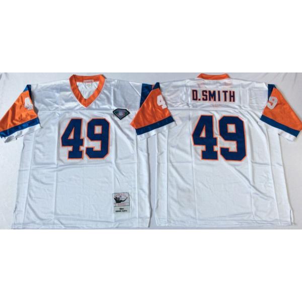 Dennis Smith Denver Football Jersey - Denver #49 Football Jersey(White Throwback)