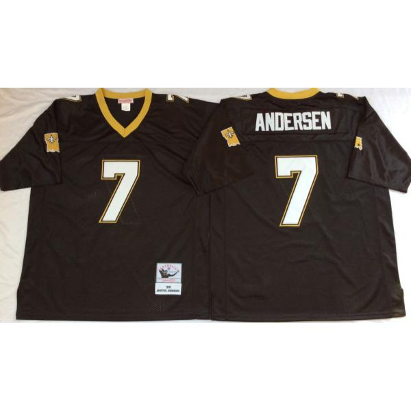 Morten Andersen New Orleans Football Jersey - New Orleans #7 Football Jersey(Black Throwback)