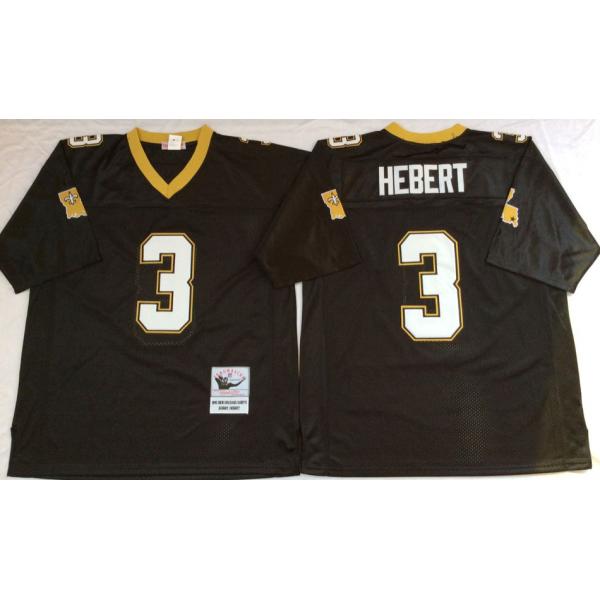 Bobby Hebert New Orleans Football Jersey - New Orleans #3 Football Jersey(Black Throwback)
