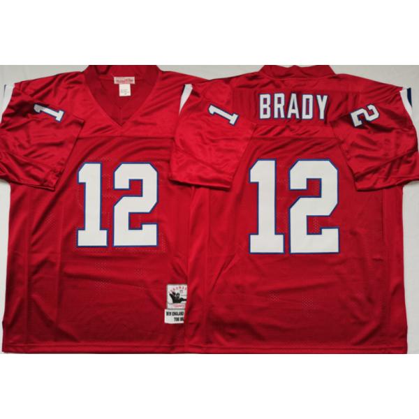 Tom Brady New England Football Jersey - New England #12 Football Jersey(Red Throwback)