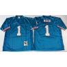 Warren Moon Oilers #1 Football Jersey(Blue Throwback)