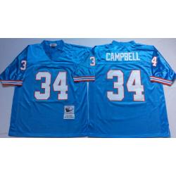 Earl Campbell Oilers #34 Football Jersey(Blue Throwback)