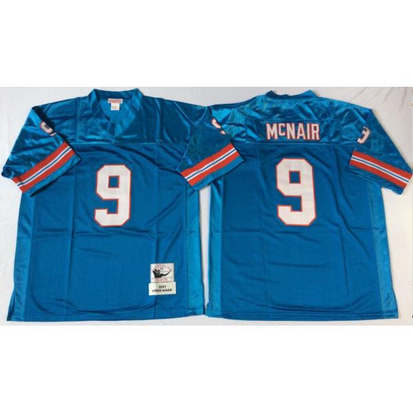 Steve McNair Oilers #9 Throwback Football Jersey with INAUGURAL SEASON 1997 Patch