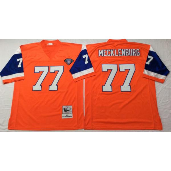 Karl Mecklenburg Denver Football Jersey - Denver #77 Football Jersey(Orange Throwback)
