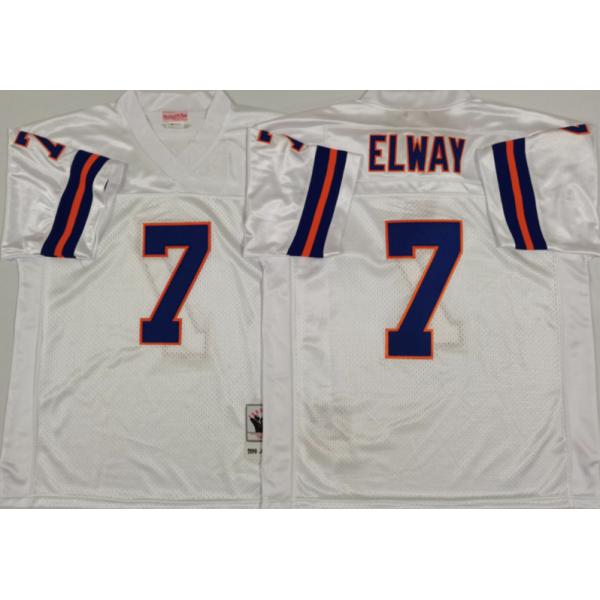 John Elway Denver Football Jersey - Denver #7 Football Jersey(White Throwback XXXIII)