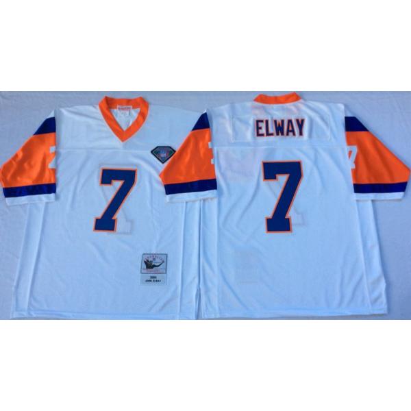 John Elway Denver Football Jersey - Denver #7 Football Jersey(White Throwback 75th)