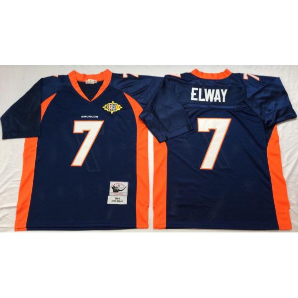 John Elway Denver Football Jersey - Denver #7 Football Jersey(Navy Throwback)