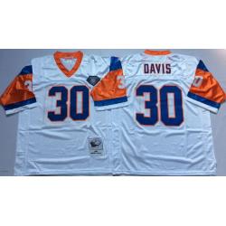 Terrell Davis Denver Football Jersey - Denver #30 Football Jersey(White Throwback)