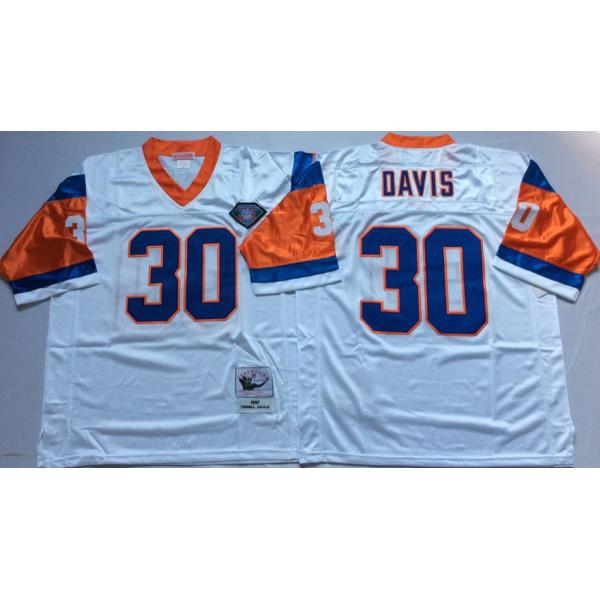 Terrell Davis Denver Football Jersey - Denver #30 Football Jersey(White Throwback)