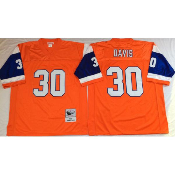 Terrell Davis Denver Football Jersey - Denver #30 Football Jersey(Orange Throwback)