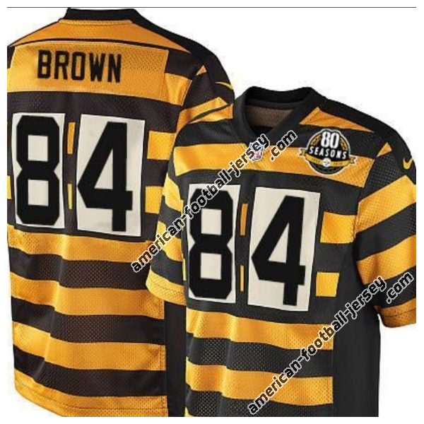 [Bumblebee] BROWN Pittsburgh #84 Womens Football Jersey - Antonio Brown Womens Football Jersey (80th throwback)_Free Shipping