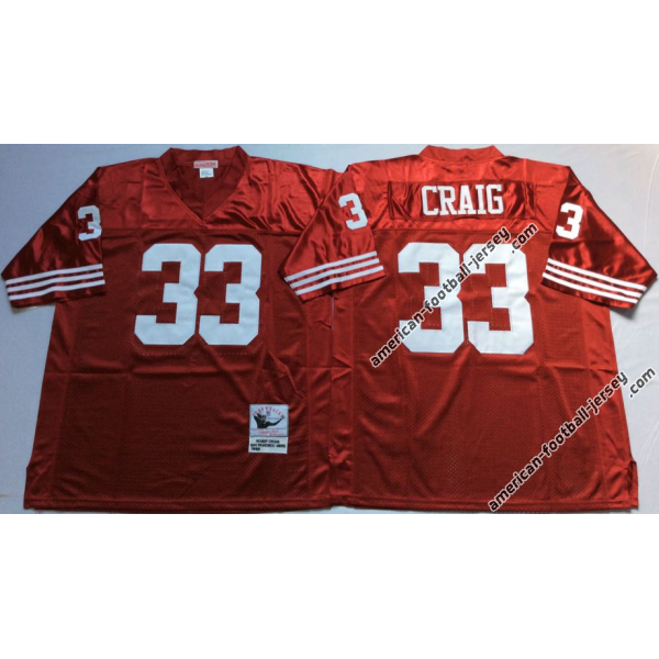 Roger Craig SF Football Jersey - SF #33 Football Jersey(Red Throwback)