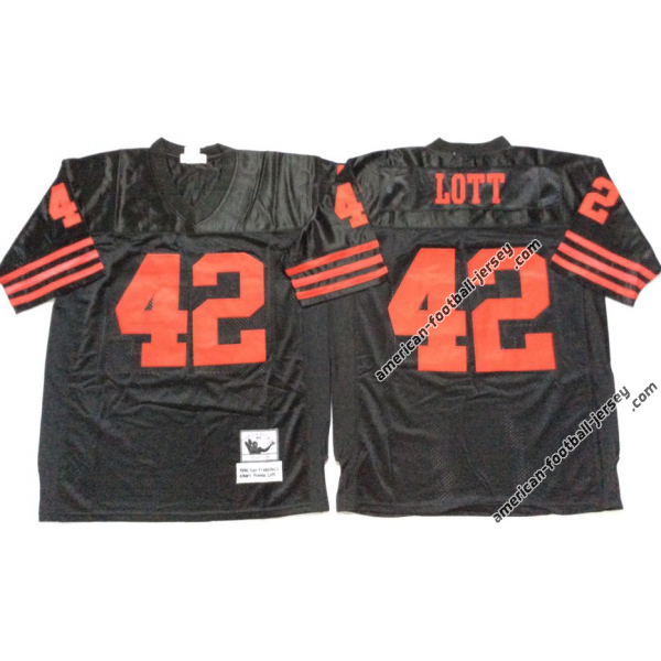 Ronnie Lott SF Football Jersey - SF #42 Football Jersey(Black Throwback)