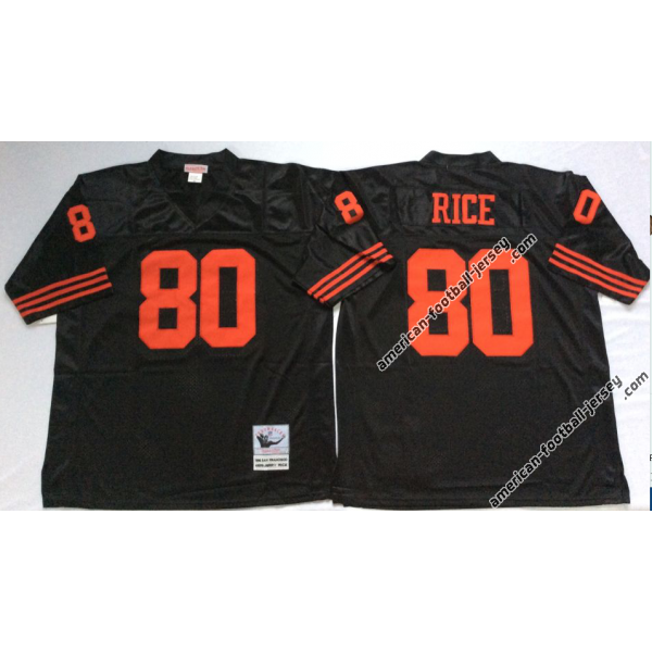 Jerry Rice SF Football Jersey - SF #80 Football Jersey(Black, Throwback)