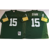 STARR Green Bay #15 Football Jersey - Bart Starr Football Jersey (Green, short sleeves Throwback)