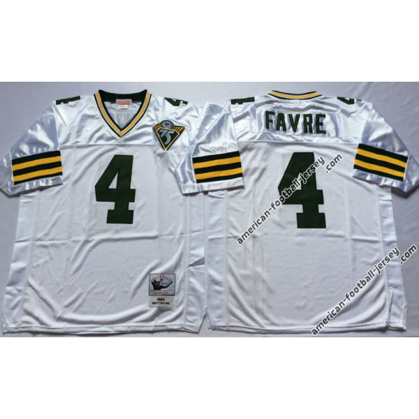 Brett Favre Green Bay Football Jersey - Green Bay #4 Football Jersey(white Throwback)