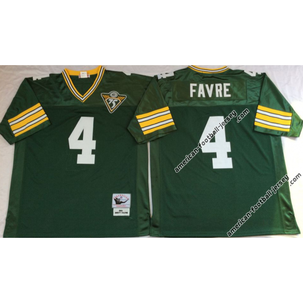 Brett Favre Green Bay Football Jersey - Green Bay #4 Football Jersey(Green Throwback 75th)