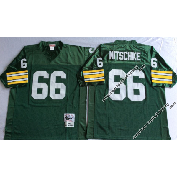 Ray Nitschke Green Bay Football Jersey - Green Bay #66 Football Jersey(Green, Short Sleeves Throwback)