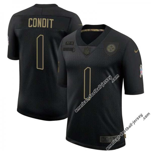 Black Merl Condit Steelers #1 Stitched Salute to Service Football Jersey Mens Womens Youth