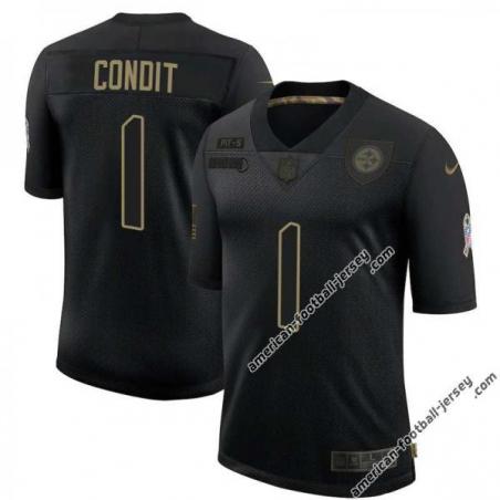 Black Merl Condit Steelers #1 Stitched Salute to Service Football Jersey Mens Womens Youth
