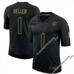 Black Warren Heller Steelers #1 Stitched Salute to Service Football Jersey Mens Womens Youth