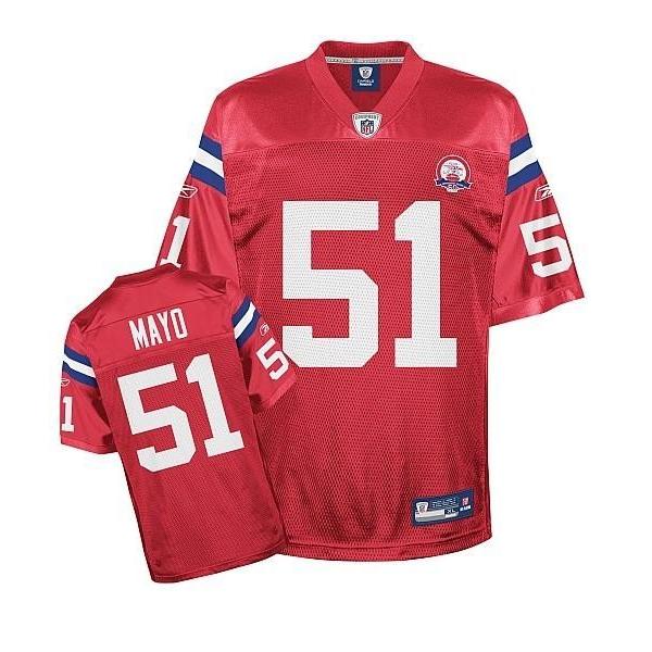 Jerod Mayo New England Football Jersey - New England #51 Football Jersey(Red 50th)