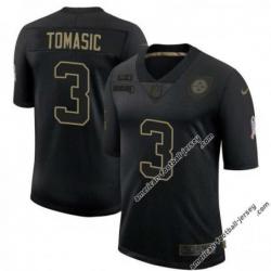 Black Andy Tomasic Steelers #3 Stitched Salute to Service Football Jersey Mens Womens Youth