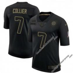 Black Reggie Collier Steelers #7 Stitched Salute to Service Football Jersey Mens Womens Youth
