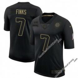 Black Jim Finks Steelers #7 Stitched Salute to Service Football Jersey Mens Womens Youth