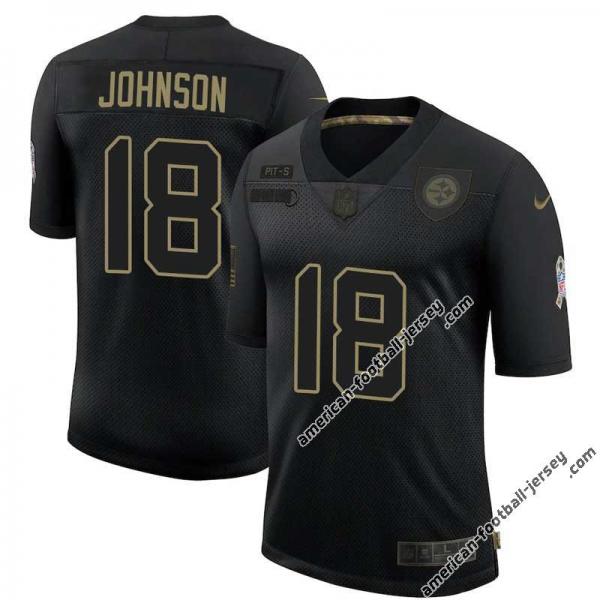 Black Diontae Johnson Steelers #18 Stitched Salute to Service Football Jersey Mens Womens Youth