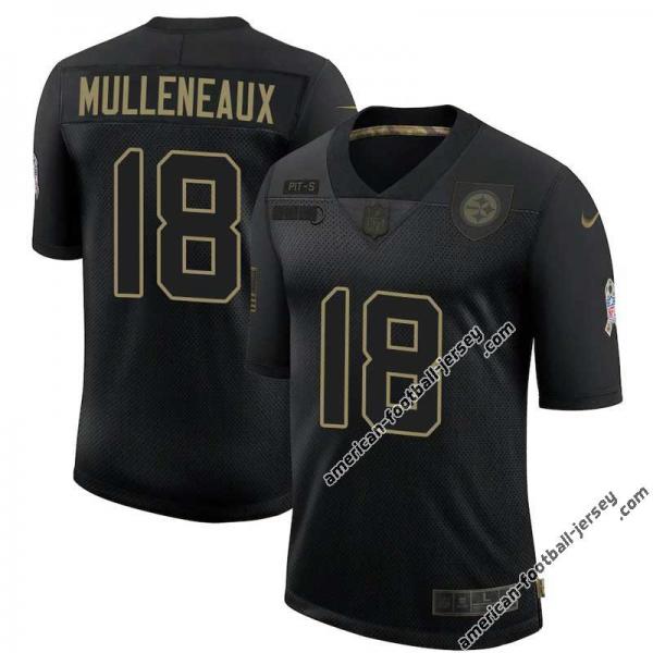 Black Lee Mulleneaux Steelers #18 Stitched Salute to Service Football Jersey Mens Womens Youth