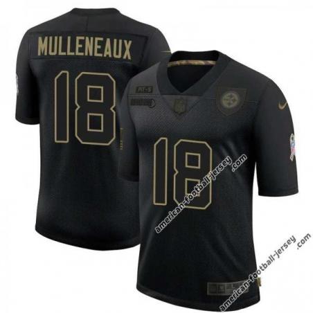 Black Lee Mulleneaux Steelers #18 Stitched Salute to Service Football Jersey Mens Womens Youth